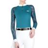 Harrison Howard Women’s Equestrian Show Shirt, Competition-Ready Lace Long Sleeve, Breathable Slim Fit Horse Show Top(Deep Green)