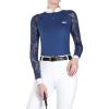 Harrison Howard Women’s Equestrian Show Shirt, Competition-Ready Lace Long Sleeve, Breathable Slim Fit Horse Show Top(Peacock Blue)